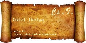 Csizi Ibolya névjegykártya